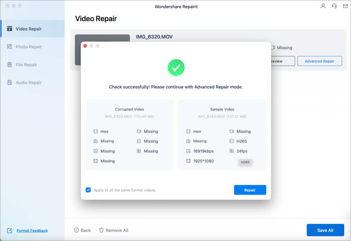 Wondershare Repairit For Mac v6.0.7 Best Photo and Video Repair App for Mac OS Wondershare Repairit For Mac Free Download