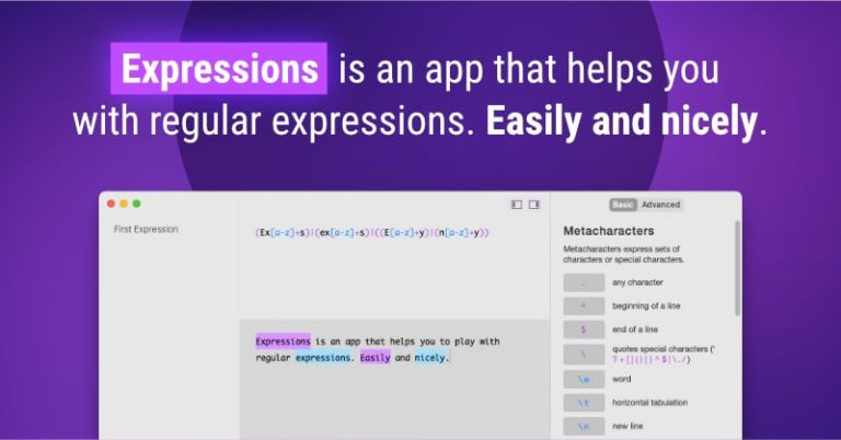 Expressions For Mac v3.1.6 Best App That Can allows to play with regular expressions Expressions Mac Full Version